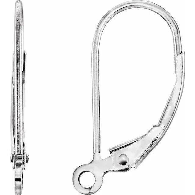1 single 14K White Lever Back Earring (earring picture shows front & side)