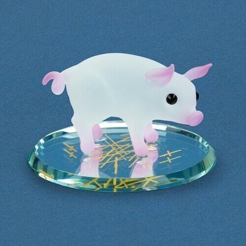 Glass Baron Barnyard Pig Handcrafted Glass Figurine