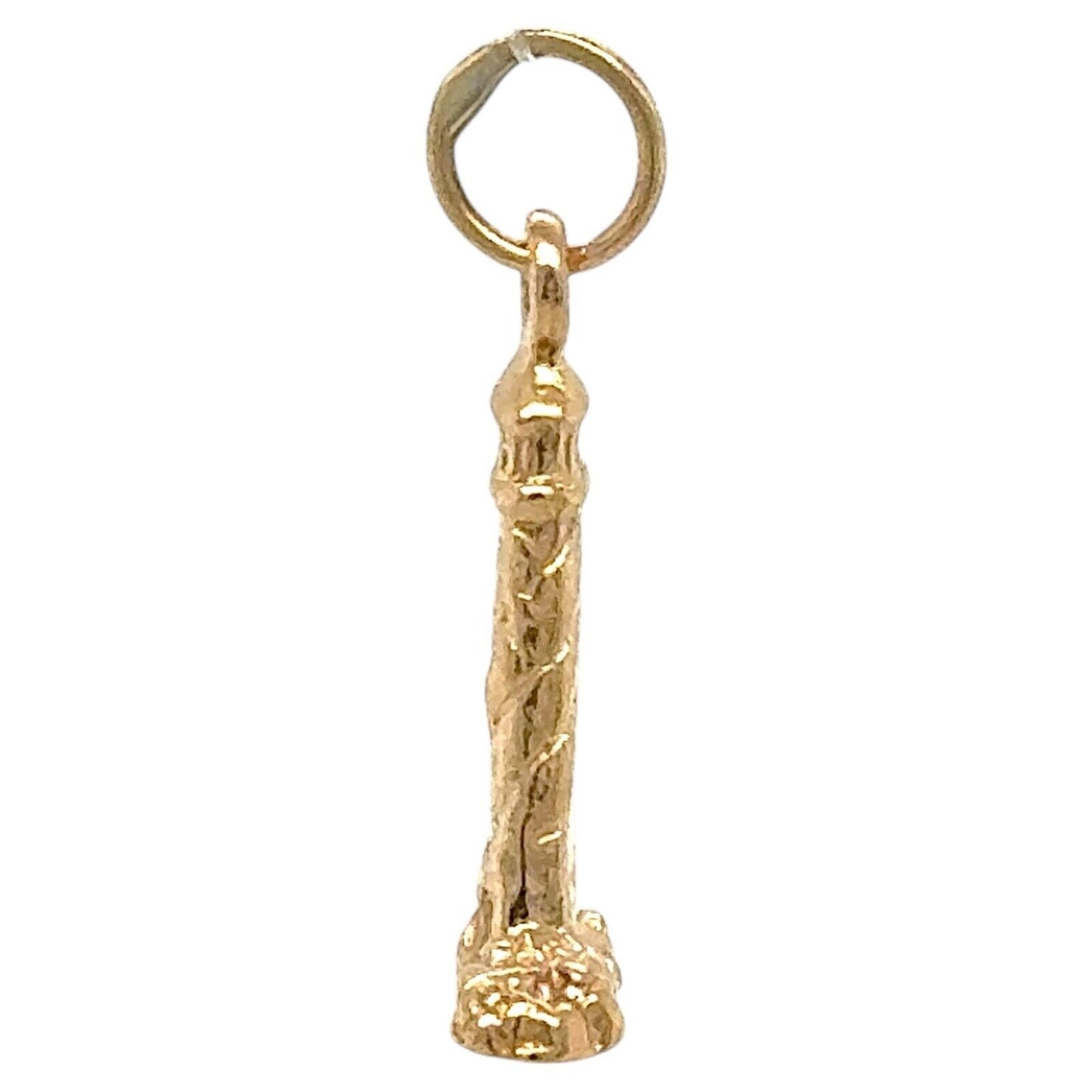 3D Lighthouse 14k Yellow Gold Pendant 1.6g