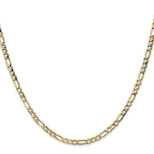 3.5mm Semi-Solid Figaro Lobster Clasp 16 inch Chain 14K Gold