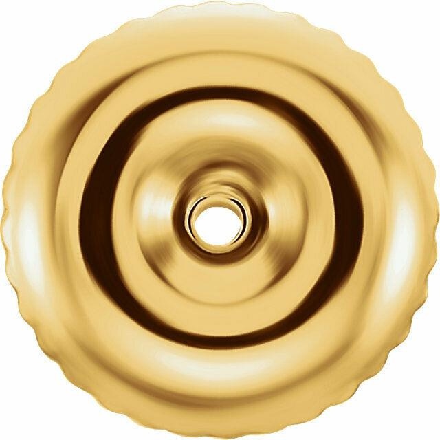 14K Yellow Gold Threaded Earring Back with 6.3 mm Pad