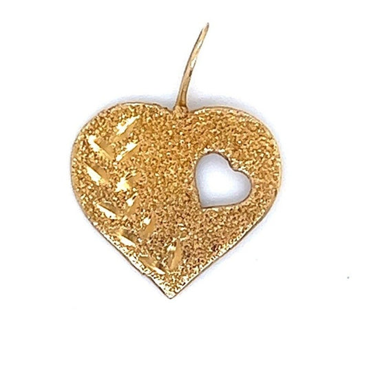 Double Heart Pendant REAL SOLID 14 k Gold 0.9 g