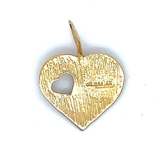 Double Heart Pendant REAL SOLID 14 k Gold 0.9 g