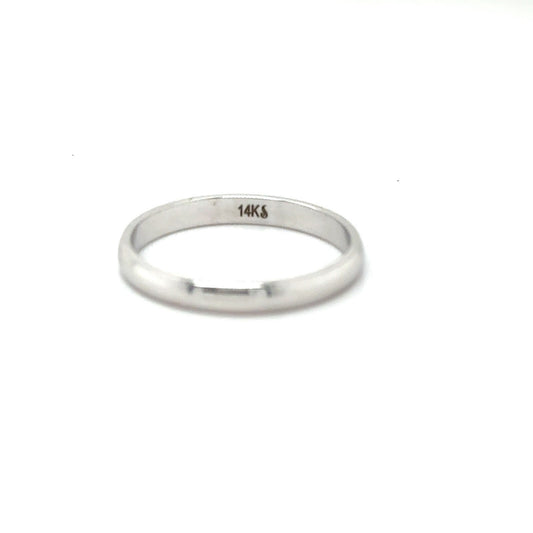 2.5mm Wedding Band Ring 14k White Gold 1.9g Size 7