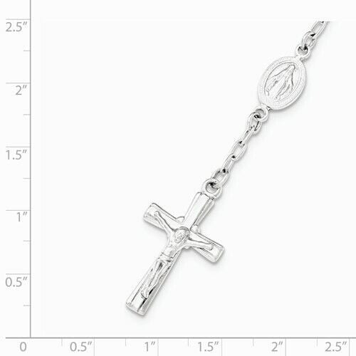 Sterling Silver Polished Rosary Bracelet 7.5"