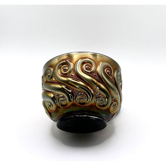 Vintage Dugan Carnival Glass "S-Repeat" Amethyst Punch Cup With Iridescent Finish