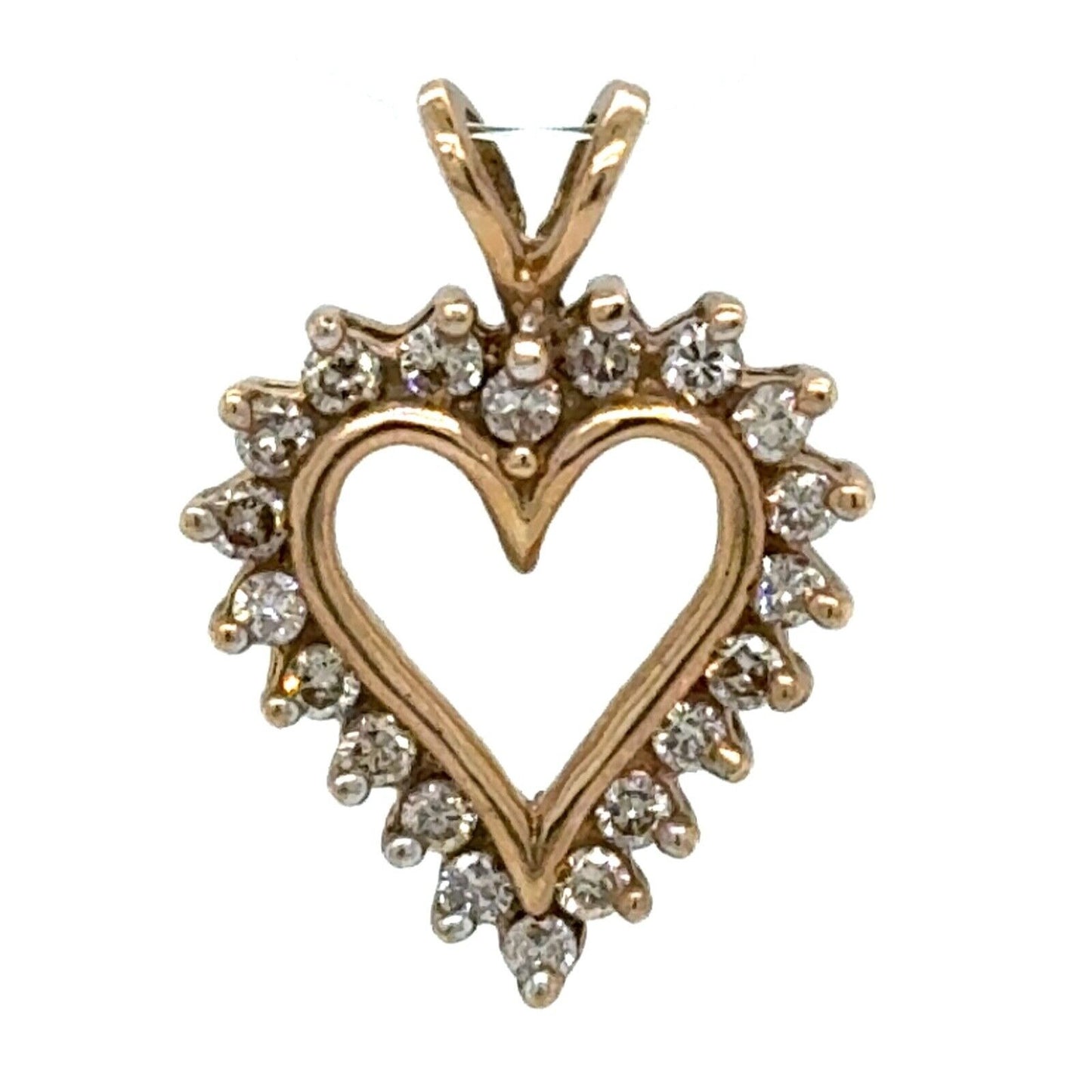 1/3ctw Champagne Diamond Heart Pendant 10k Yellow Gold 1.9g