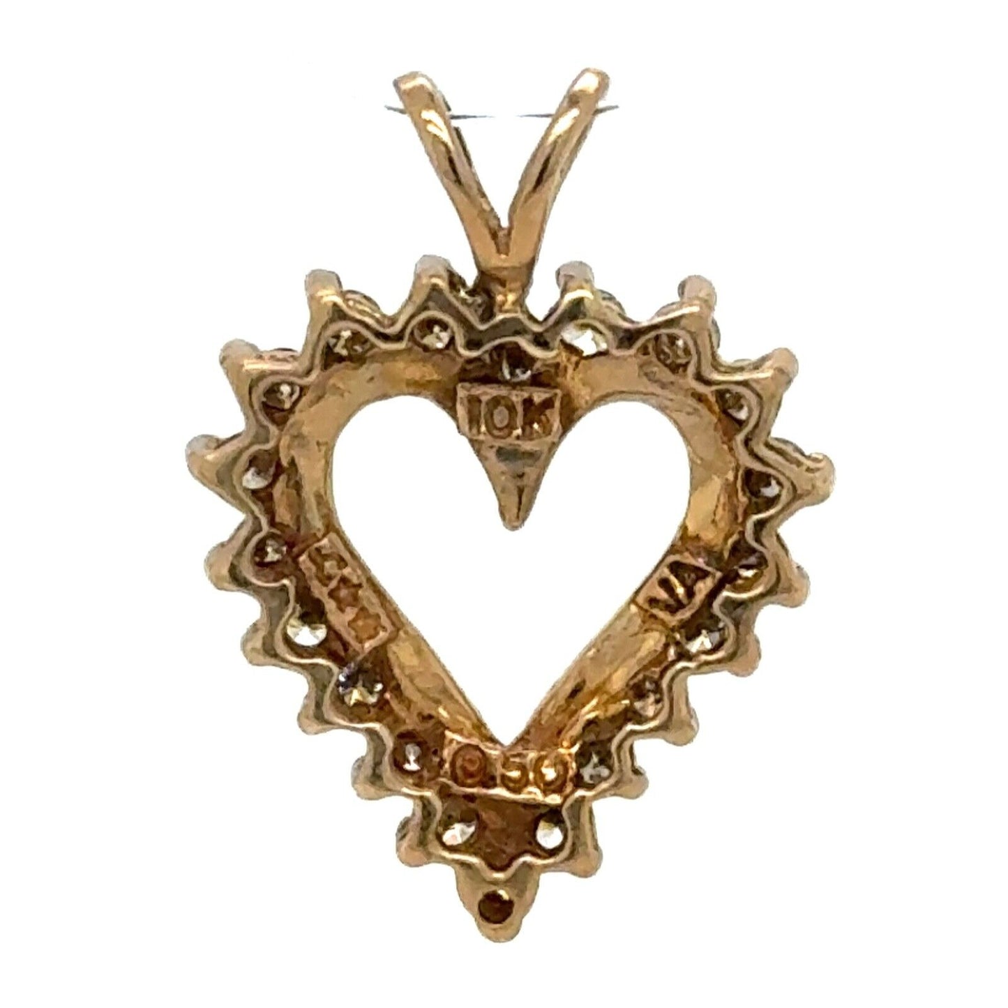 1/3ctw Champagne Diamond Heart Pendant 10k Yellow Gold 1.9g