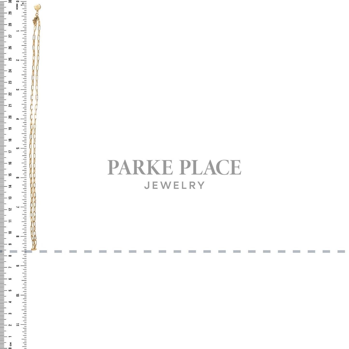14k Yellow Gold Paperclip Link 17 Inch Chain 2.4g