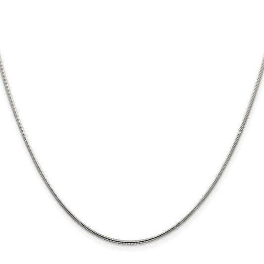 Sterling Silver Rhodium-Plated 1.25mm 20" Snake Chain Necklace