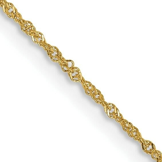 14k Yellow Gold Singapore Chain Necklace 18" Length