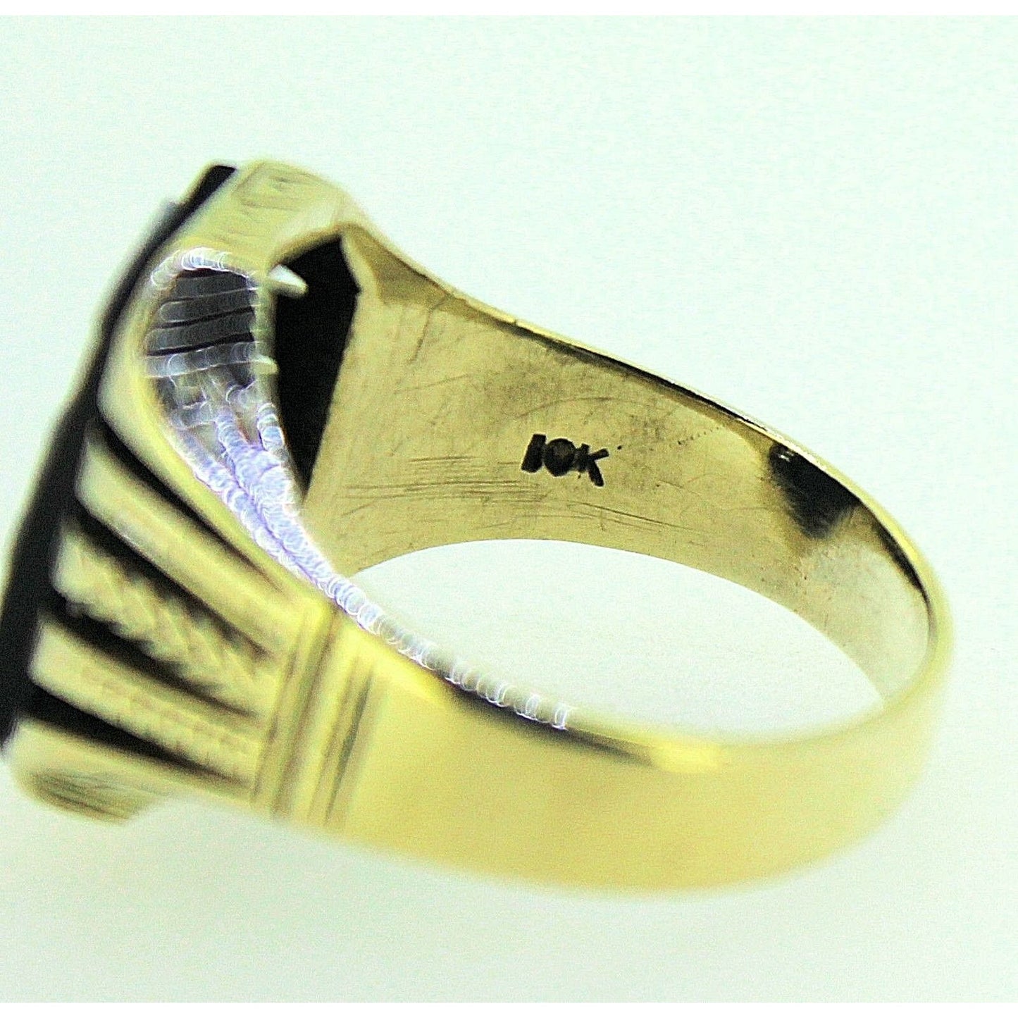 Black Cameo 10k Yellow Gold Size 10 Ring 7.6g