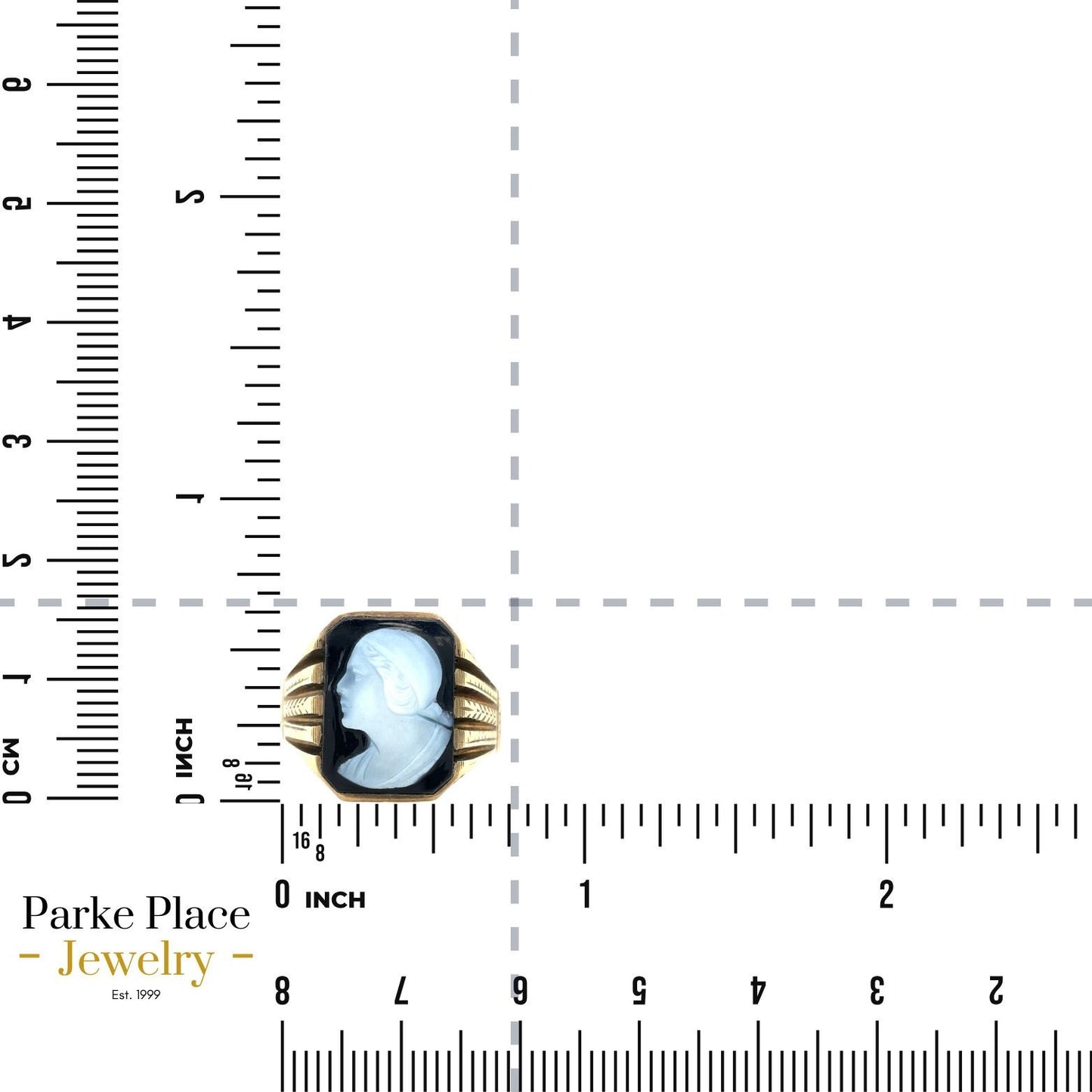 Black Cameo 10k Yellow Gold Size 10 Ring 7.6g