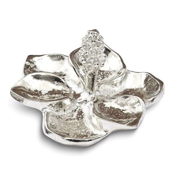 Magnolia Flower Handcrafted Pewter Ring Holder Jewelry Stand