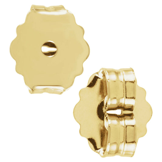 Real 10k Yellow Gold Ultra-Lightweight Friction Earring Back 4.2 mm Set of 2