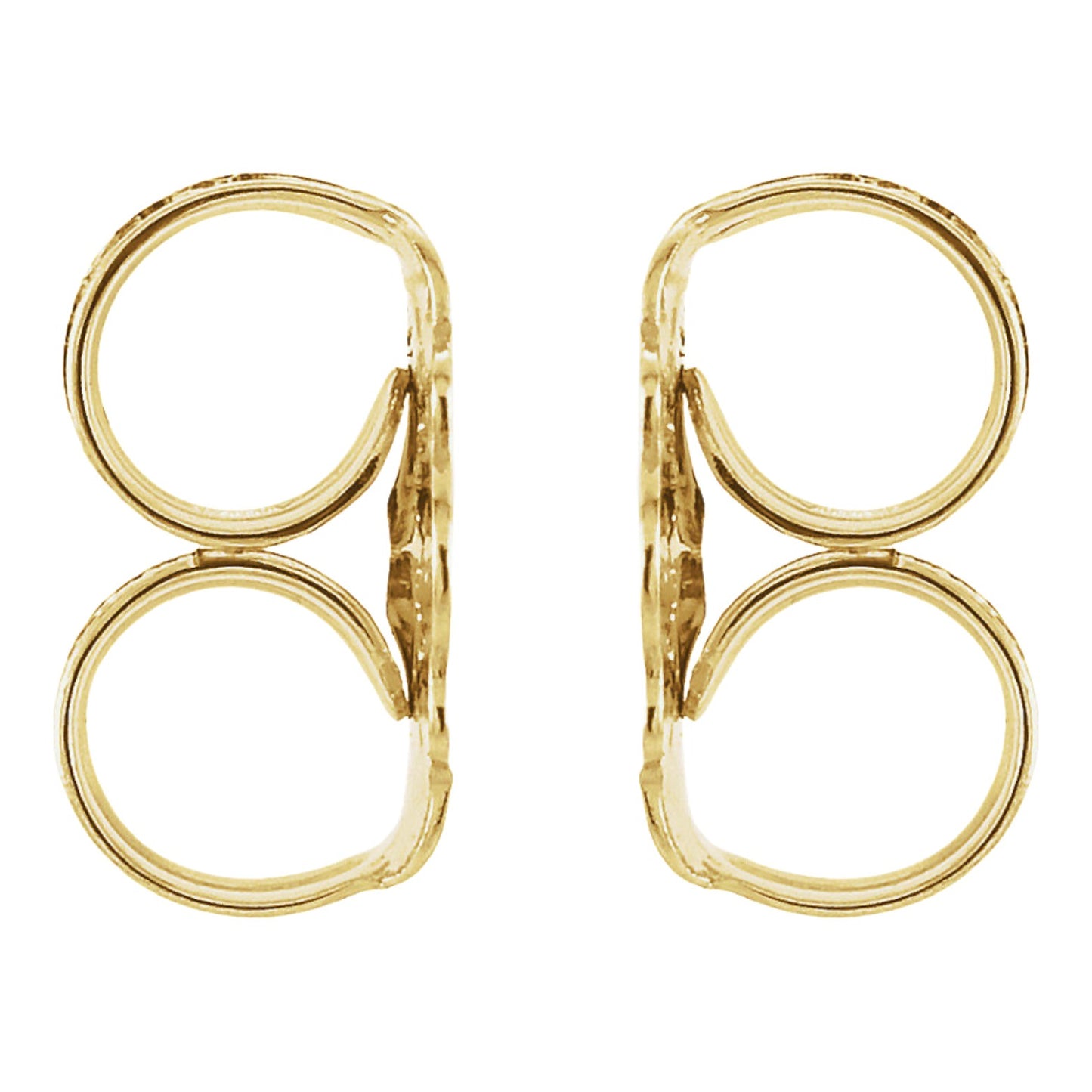 Real 10k Yellow Gold Ultra-Lightweight Friction Earring Back 4.2 mm Set of 2
