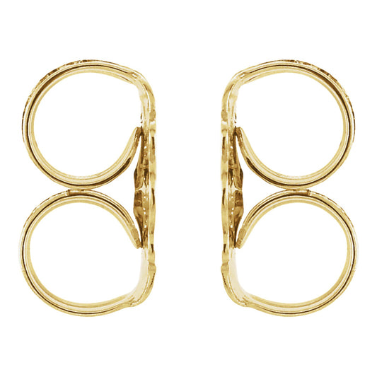 Real 10k Yellow Gold Ultra-Lightweight Friction Earring Back 4.2 mm Set of 2