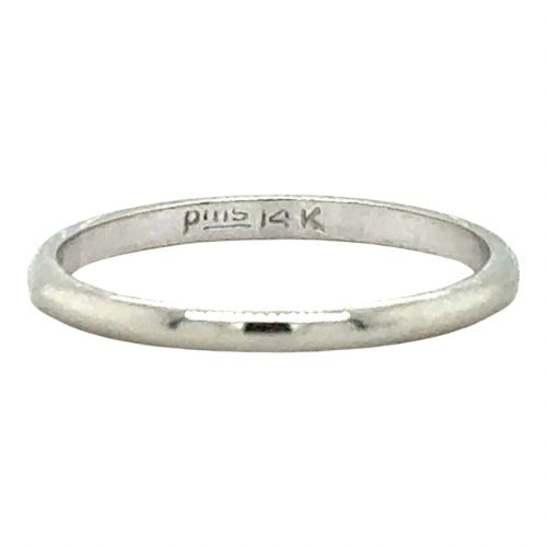 1.9mm 14k White Gold Wedding Band Ring 1.4g Size 7