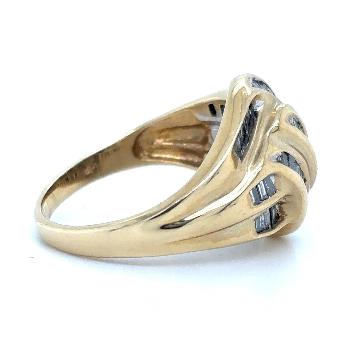 14k Yellow Gold 1/2ctw Diamond Size 6 Cocktail Ring 5.8g