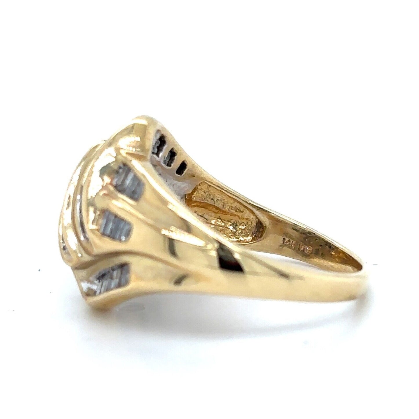 14k Yellow Gold 1/2ctw Diamond Size 6 Cocktail Ring 5.8g