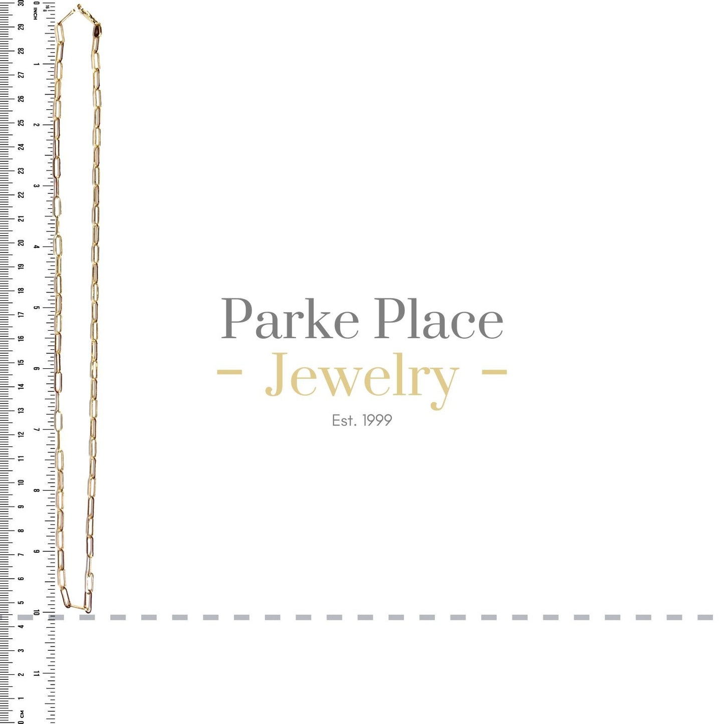 14k Yellow Gold 20 inch Paper Clip Chain Necklace 8.1g