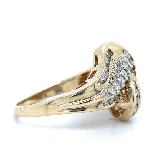10k Yellow Gold 1ctw Diamond Size 10.5 Cocktail Ring 3.7g