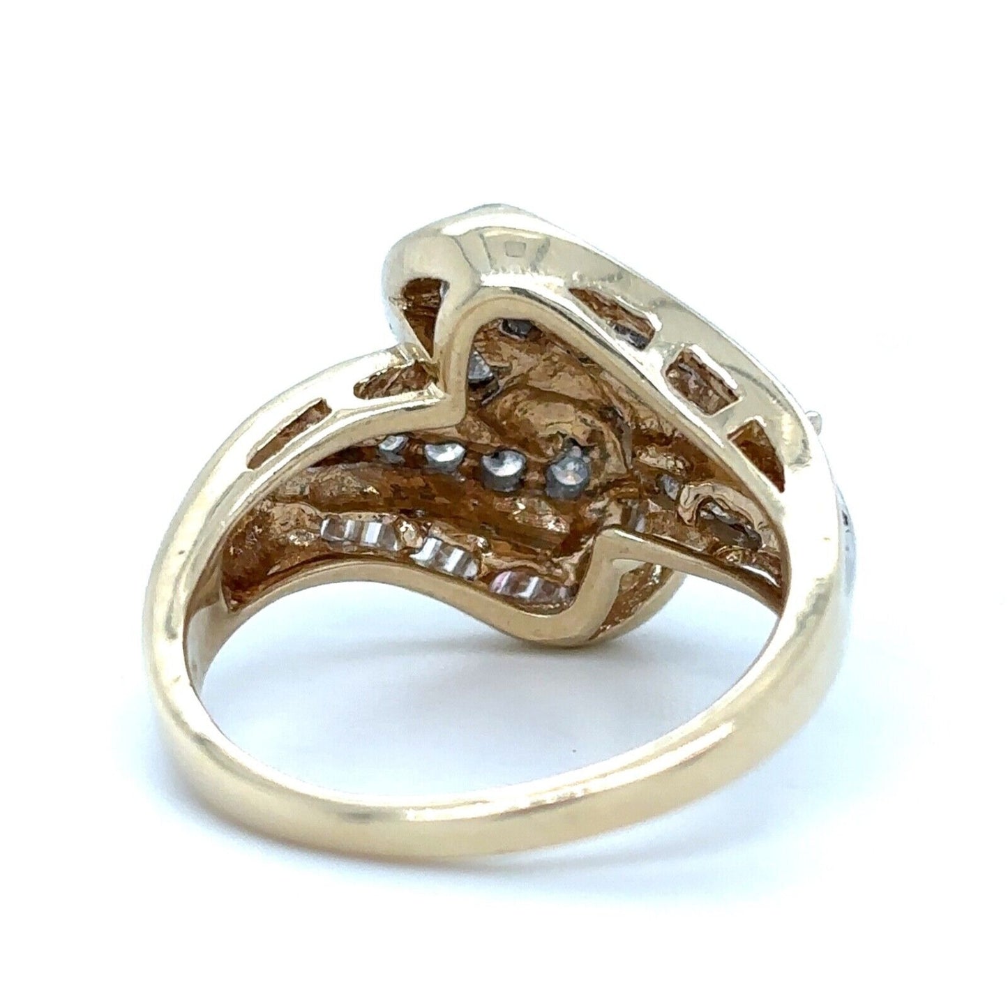 10k Yellow Gold 1ctw Diamond Size 10.5 Cocktail Ring 3.7g