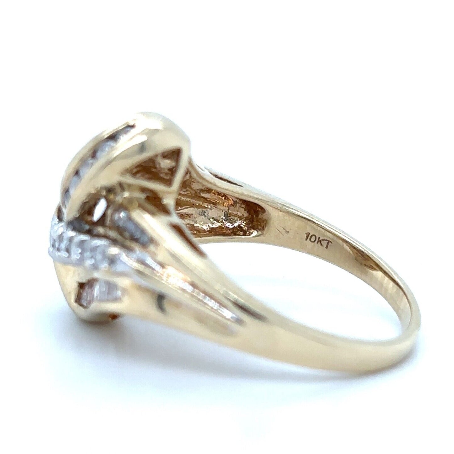 10k Yellow Gold 1ctw Diamond Size 10.5 Cocktail Ring 3.7g