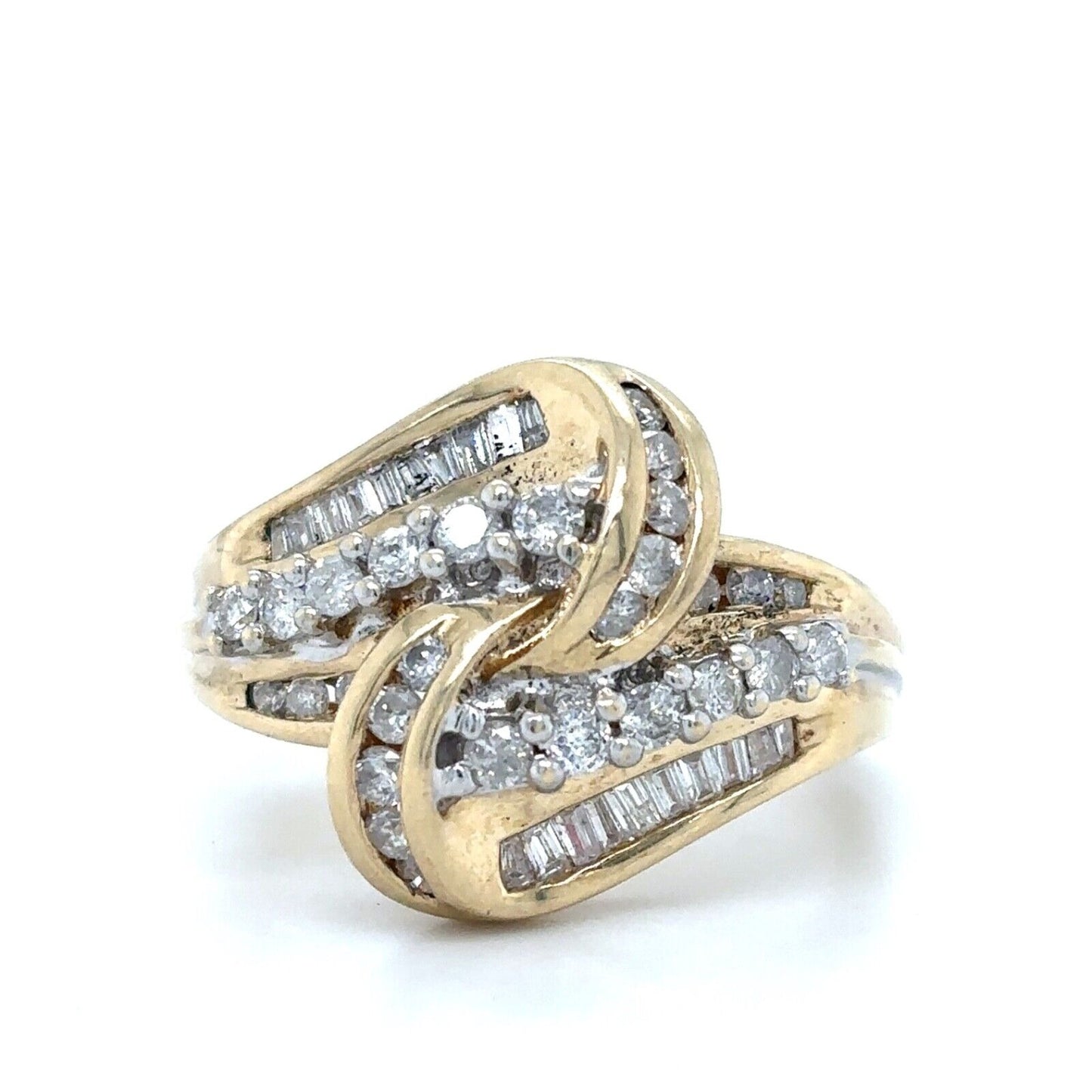 10k Yellow Gold 1ctw Diamond Size 10.5 Cocktail Ring 3.7g