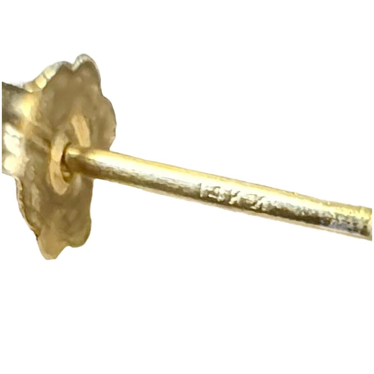 9mm Created Pearl Stud Earrings Real 14k Yellow Gold 2.0g