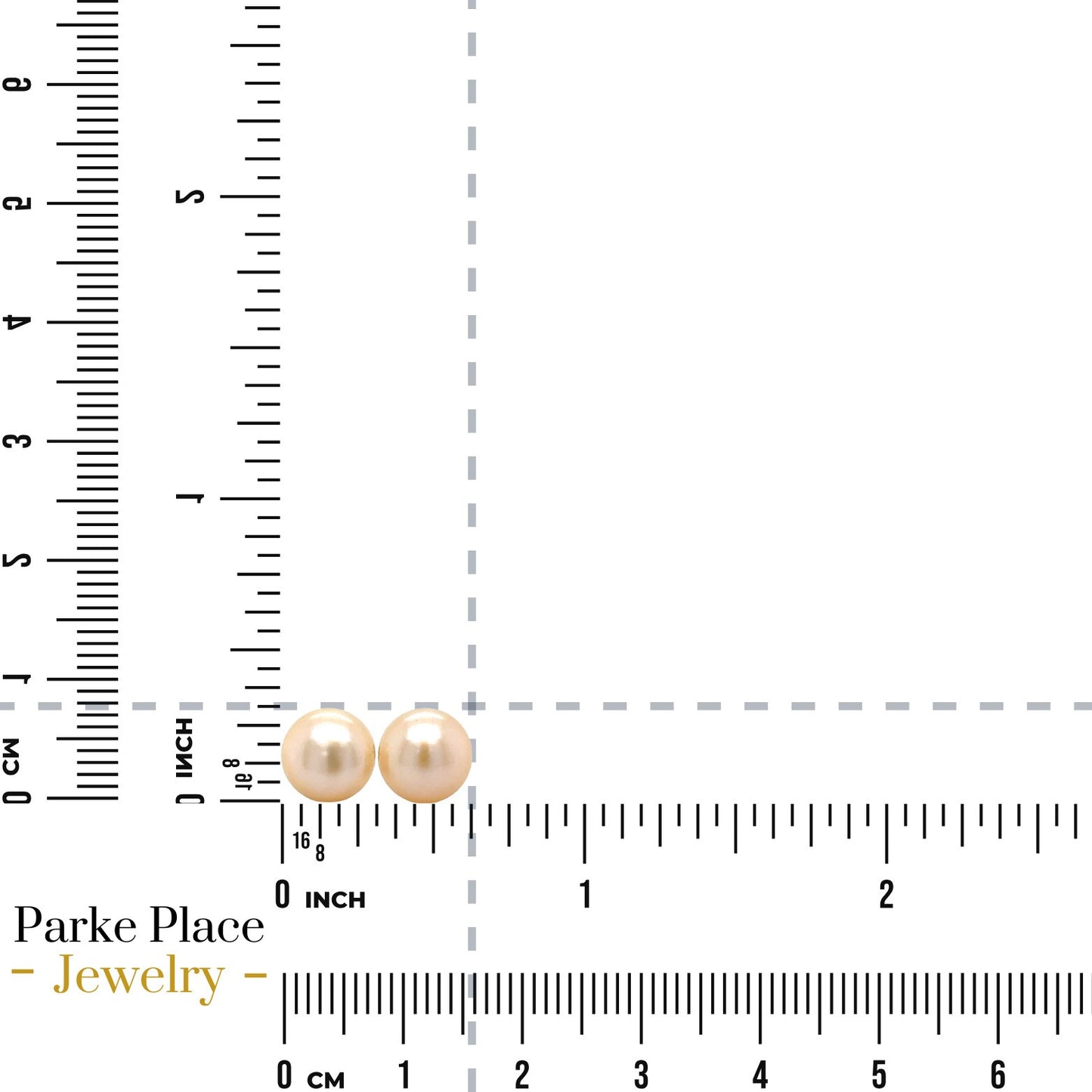 9mm Created Pearl Stud Earrings Real 14k Yellow Gold 2.0g