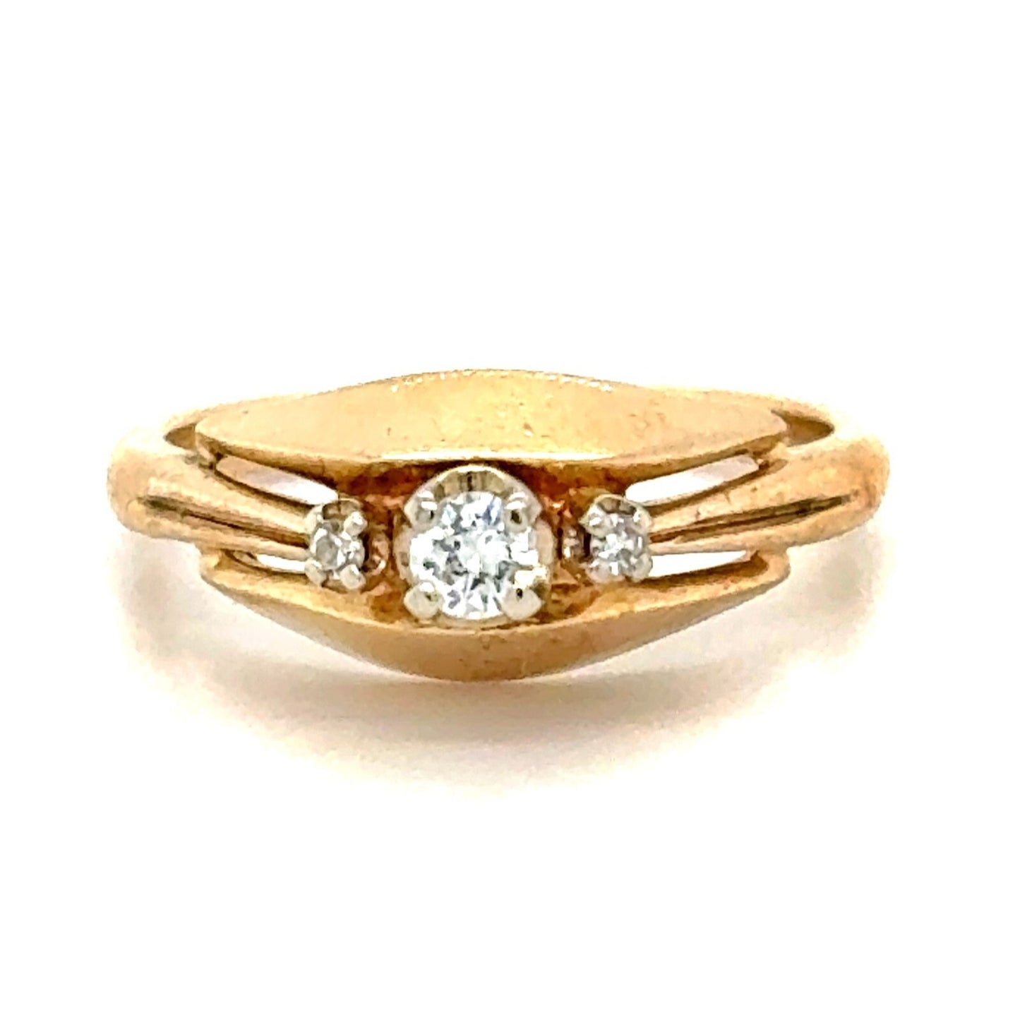 1/10ctw Diamond 14k Yellow Gold Size 6 Ring 3.2g