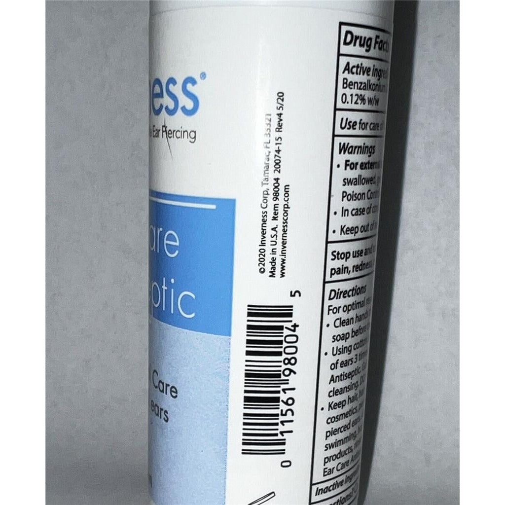 INVERNESS After Piercing Ear Care Solution 4oz GentleSoothing Topical Antiseptic