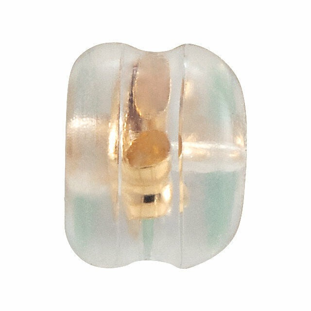 2- 14k Yellow Gold Silicone Padded Friction Earring Back with 5.7 mm Pad