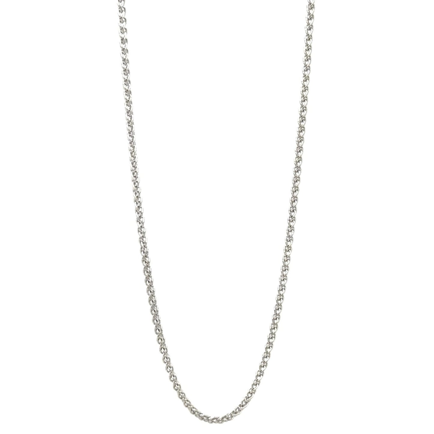 1mm 14k White Gold 18" inch Wheat Chain Necklace 2.2 g