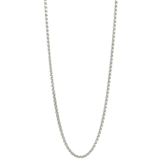 1mm 14k White Gold 18" inch Wheat Chain Necklace 2.2 g