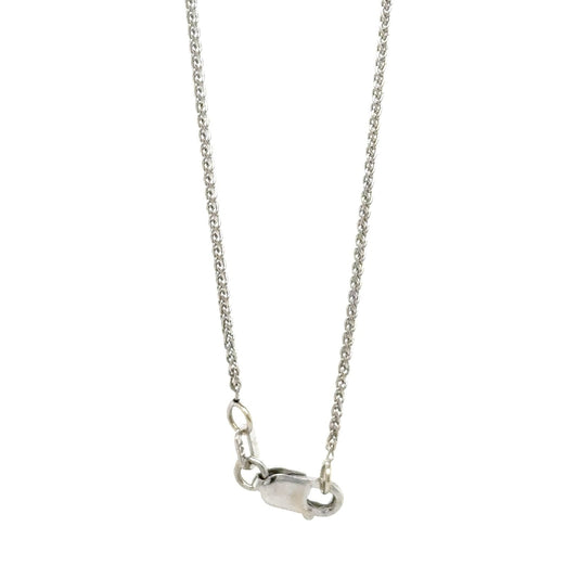 1mm 14k White Gold 18" inch Wheat Chain Necklace 2.2 g