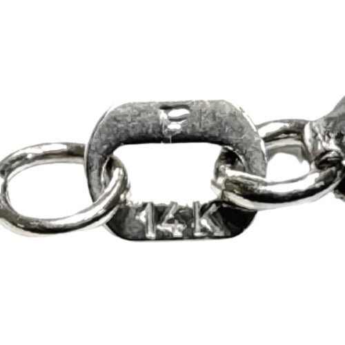 1mm 14k White Gold 18" inch Wheat Chain Necklace 2.2 g