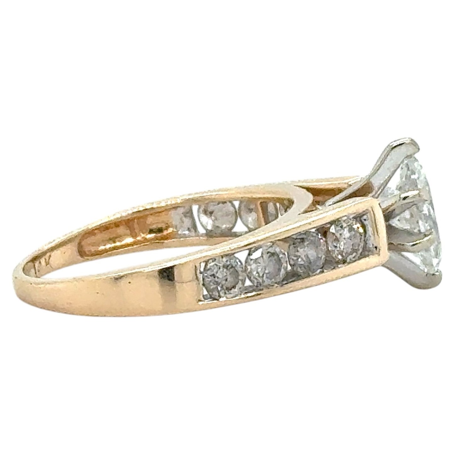 7/8ctw Marquise Diamond & Accents 14k Yellow Gold Ring 3.3g Size 6.5 (I1-3,H-J)