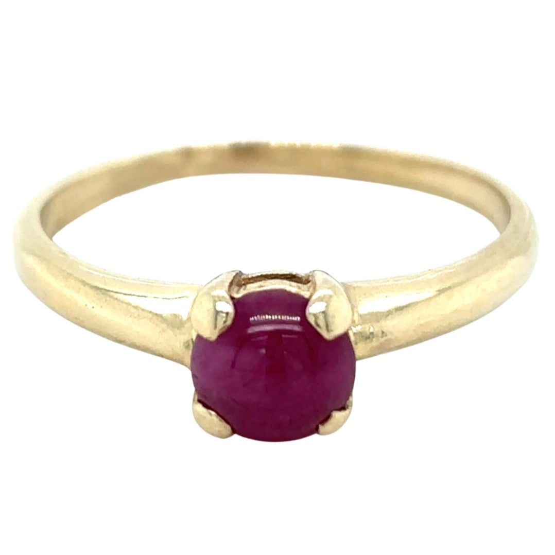 14k Yellow Gold Ruby Solitaire Size 6.75 Ring 2.3g