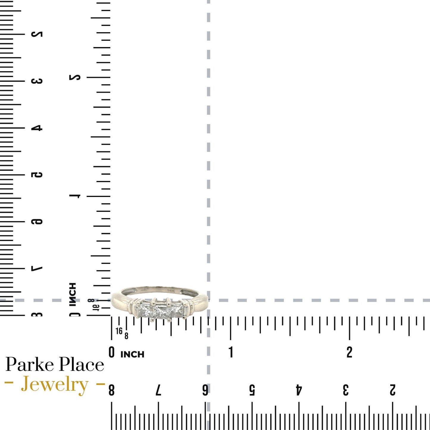 1/2ctw Diamond Three Stone 14k White Gold Ring 3.9g Size 7