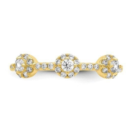 10K Yellow Gold Cubic Zirconia Stackable Ring Size 7