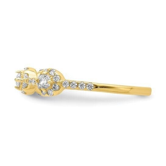 10K Yellow Gold Cubic Zirconia Stackable Ring Size 7