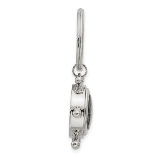 Nickel-Plated Compass and Ships Wheel Key Ring