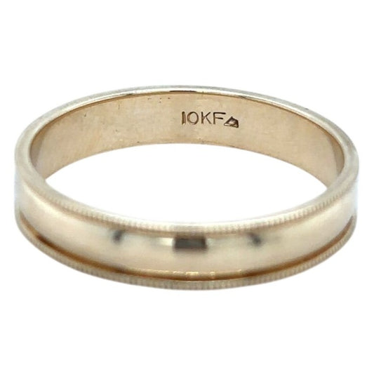 3.8mm Milgrain Wedding Band 10k Yellow Gold 2.2g Size 7.75