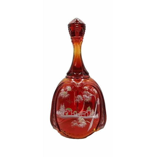 Fenton 2010 Christmas Ruby "Bethlehem" Bell Hand painted #7566 RQ