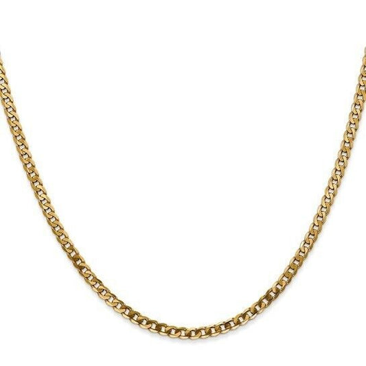 Leslies 10K Gold 2.4mm Flat Beveled Curb Chain Necklace 24 Inches Long