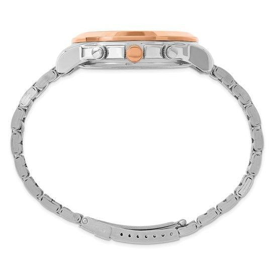 Two-Tone Stainless Steel & Rose Gold Chronograph Wristwatch With Date Display