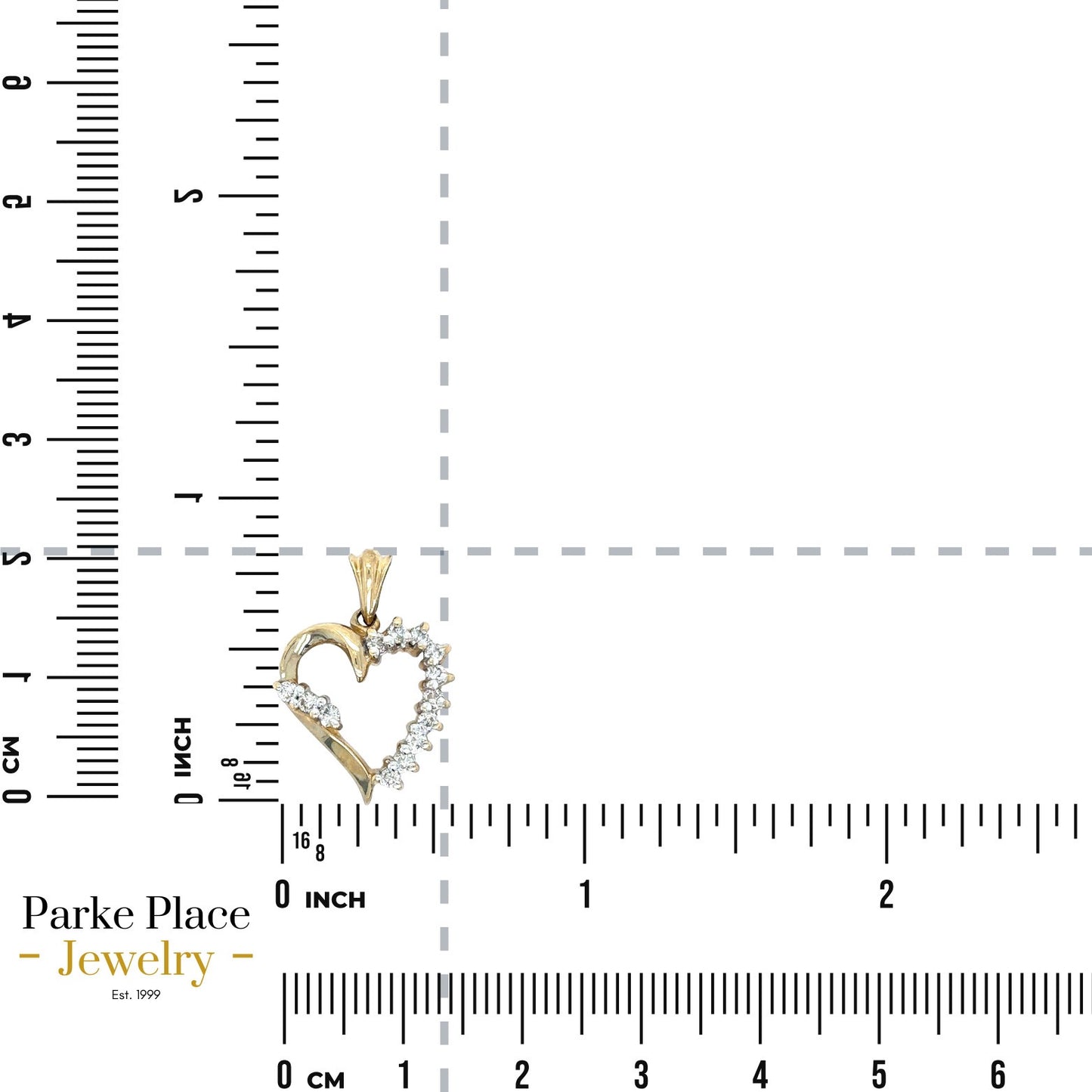 1/8ct Diamond 10k Yellow Gold Heart Charm Pendant 1.5g (SI1-2,G-H)
