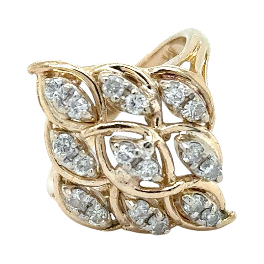 14K Yellow Gold 3/8ctw Diamond Ring 5.3g Size 6.5 (SI2-I1,G-I)